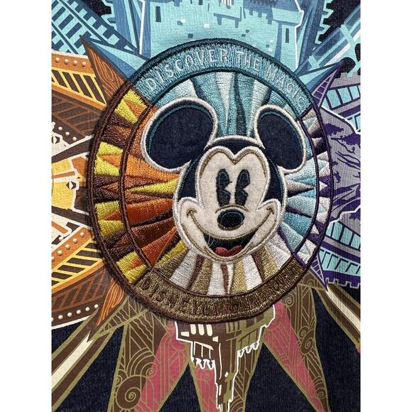 Disneyland Resort Blue Spirit Jersey Sweater Zip Up Hoodie Size XS Embroidery - Picture 7 of 16